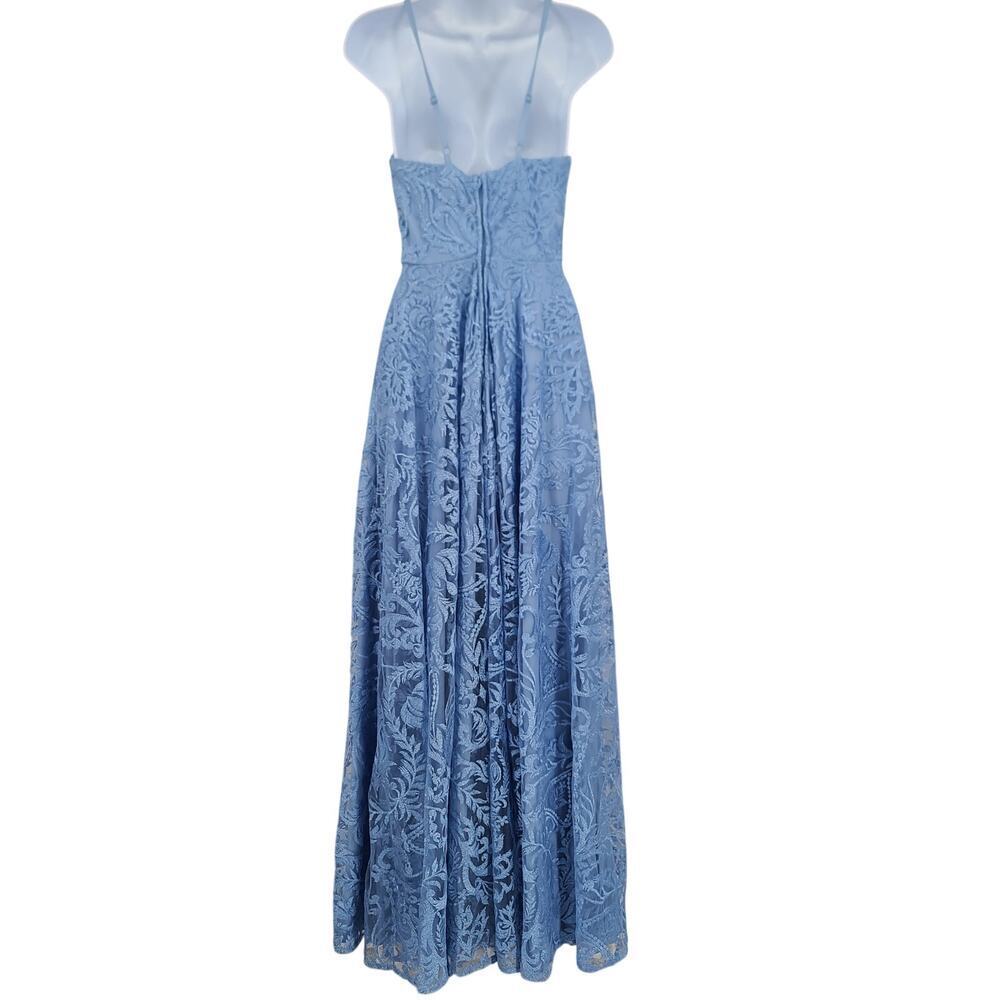 Speechless empire waist rhinestone embellished Prom formal lace dress Sz 3 Blue - Picture 4 of 11